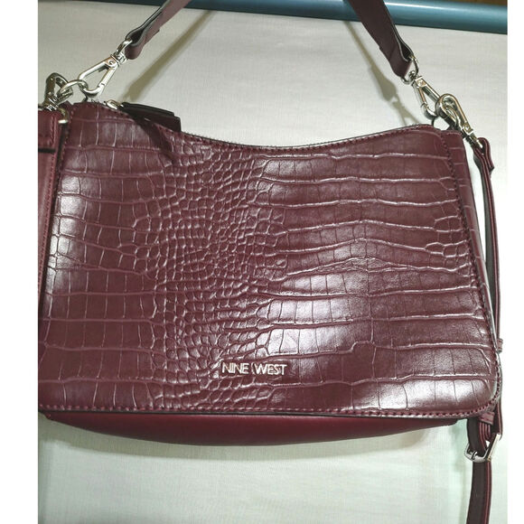 Nine West Boysenberry Colby Crossbody - Snake Embossed Satchel / Crossbody, NEW - Picture 13 of 13